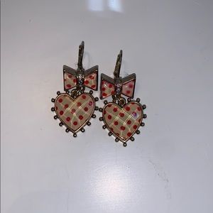 Betsy Johnson Heart Earrings